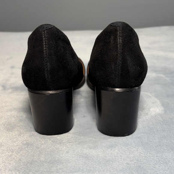 Clarks Women's Black Leather Suede Pumps - Picture 6 of 11